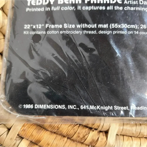 NWT Vintage Dimensions 1980s Bear Cottagecore Cross Stitch Kit - Picture 6 of 7